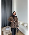 Leopar Gold Düğmeli Hırka