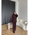 Leyans Fermuarlı Takım - Bordo