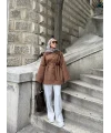 Lezya Yaka Detay Ceket - Camel