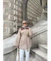 Lezya Yaka Detay Ceket - Vizon