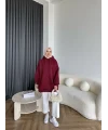 Lidya 3 İplik Sweat - Bordo