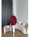 Lidya 3 İplik Sweat - Bordo