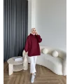 Lidya 3 İplik Sweat - Bordo