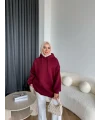 Lidya 3 İplik Sweat - Bordo