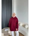 Lidya 3 İplik Sweat - Bordo