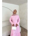 Linen Elbise - Pembe