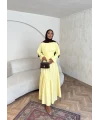 Linen Elbise - Sarı