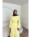 Linen Elbise - Sarı