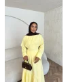 Linen Elbise - Sarı
