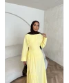 Linen Elbise - Sarı