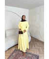 Linen Elbise - Sarı