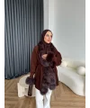 Luella Kürk Detaylı Hırka - Acı Kahve
