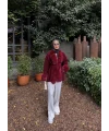 Luella Kürk Detaylı Hırka - Bordo