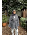 Luella Kürk Detaylı Hırka - Gri
