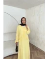 Meslen Şifon Elbise - Sarı