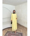 Meslen Şifon Elbise - Sarı