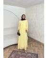 Meslen Şifon Elbise - Sarı