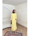 Meslen Şifon Elbise - Sarı