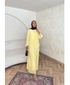 Meslen Şifon Elbise - Sarı