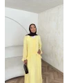 Meslen Şifon Elbise - Sarı