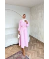 Milsa Lastikli Elbise - Pembe