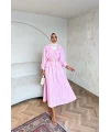 Milsa Lastikli Elbise - Pembe