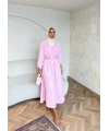 Milsa Lastikli Elbise - Pembe