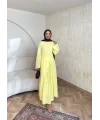 Noir Keten Elbise - Sarı