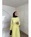 Noir Keten Elbise - Sarı
