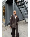 Selita Ön Fermuarlı Triko Takım - Acı Kahve