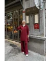 Sina Fermuarlı Takım - Bordo