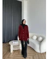 Viona Tüylü Hırka - Bordo
