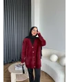 Viona Tüylü Hırka - Bordo