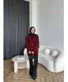 Viona Tüylü Hırka - Bordo
