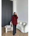 Viona Tüylü Hırka - Bordo