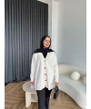 Viona Tüylü Hırka - Ekru