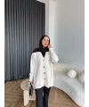 Viona Tüylü Hırka - Ekru