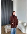 Viona Tüylü Hırka - Kahve