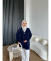 Viona Tüylü Hırka - Lacivert