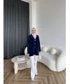 Viona Tüylü Hırka - Lacivert