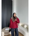 Wilma Kürk Detaylı Mont - Bordo