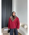 Wilma Kürk Detaylı Mont - Bordo