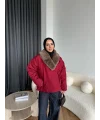 Wilma Kürk Detaylı Mont - Bordo