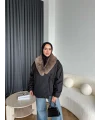 Wilma Kürk Detaylı Mont - Siyah