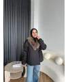 Wilma Kürk Detaylı Mont - Siyah