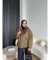 Wilma Kürk Detaylı Mont - Zeytin Yeşil