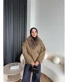 Wilma Kürk Detaylı Mont - Zeytin Yeşil