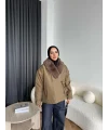 Wilma Kürk Detaylı Mont - Zeytin Yeşil