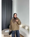 Wilma Kürk Detaylı Mont - Zeytin Yeşil