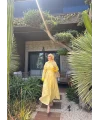 Woun Kol Detay Elbise - Sarı